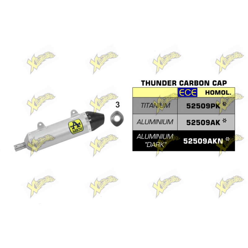 Terminale Thunder titanio con fondello carby Arrow 52509PK