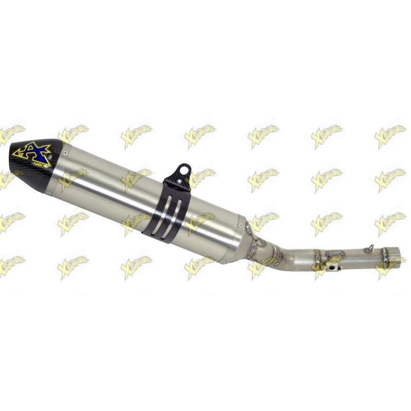 Terminale Arrow modello Thunder alluminio dark con fondello carbonio 52509AKN