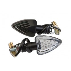 Coppia frecce omologate PEAK NERE con led - A pair of indicators approved PEAK BLACK with LEDs 