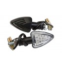 Coppia frecce omologate PEAK NERE con led - A pair of indicators approved PEAK BLACK with LEDs 