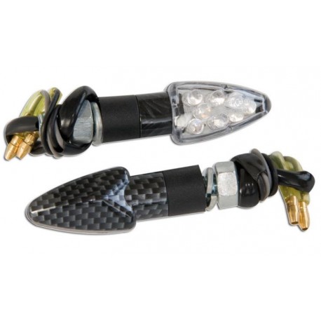 Coppia frecce omologate DEMON CARBON con led - A pair of indicators approved DEMON CARBON with LEDs