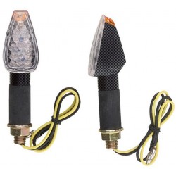 Coppia frecce omologate ORANGE CARBON con led - A pair of indicators approved ORANGE CARBON with LEDs