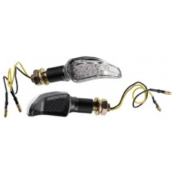 Coppia frecce omologate MOUSTACHE CARBON  con led - A pair of indicators approved MOUSTACHE CARBON with LEDs