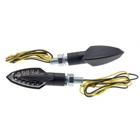 Coppia frecce omologate DART NERE con led - A pair of indicators approved DART BLACK with LED