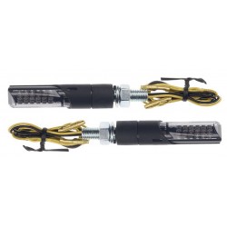 Coppia frecce omologate MISSILE NERE con led - A pair of indicators approved MISSILE BLACK with LEDs