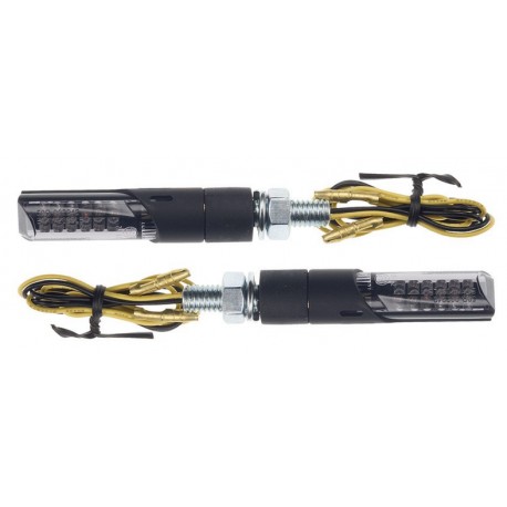 Coppia frecce omologate MISSILE NERE con led - A pair of indicators approved MISSILE BLACK with LEDs