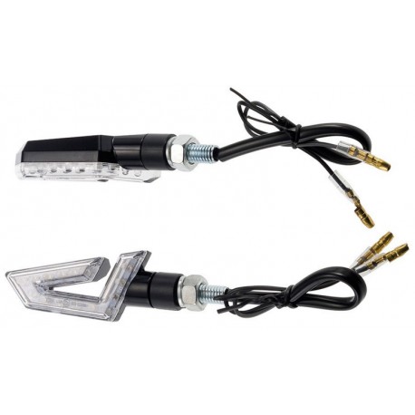 Coppia frecce omologate BOLT NERE con led - A pair of indicators approved BOLT BLACK with LEDs