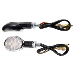 Coppia frecce omologate OVAL NERE con led - A pair of indicators approved BLACK OVAL with LEDs