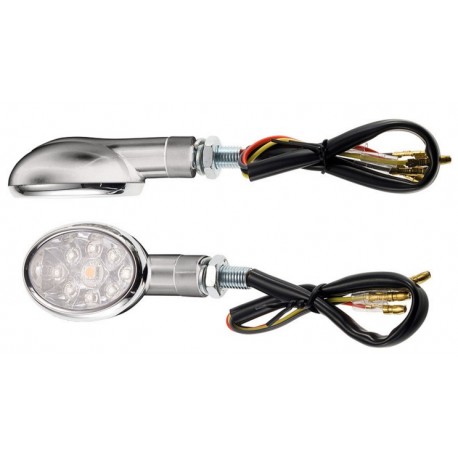 Coppia frecce omologate OVAL SILVER con led - A pair of indicators approved OVAL SILVER with LEDs