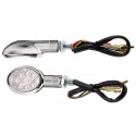 Coppia frecce omologate OVAL SILVER con led - A pair of indicators approved OVAL SILVER with LEDs
