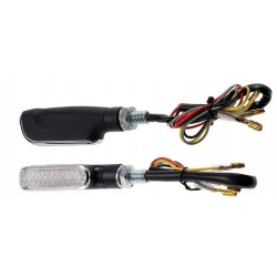 Coppia frecce omologate RUBBER NERE con led - A pair of indicators approved BLACK RUBBER with LEDs