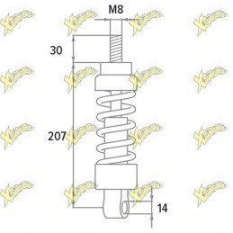Polini front shock absorber measurements Vespa Et3 50 125 cc 173.0502