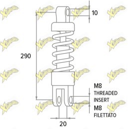 Polini rear shock absorber for Phantom F12 size 173.0551