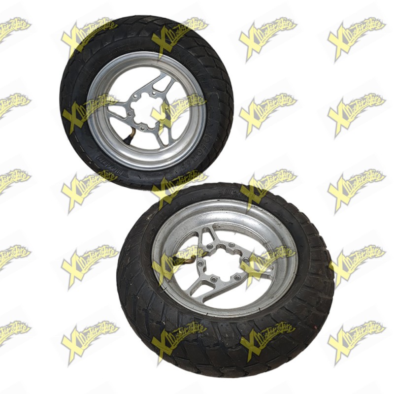 Cerchi minimoto Dm usati con gomme rain Cerchi minimoto Dm usati con gomme rain