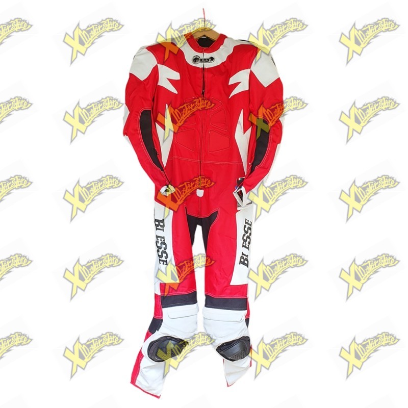 Tuta Minimoto Uomo Biesse Usata – Taglia L (Bianco/Rosso)
