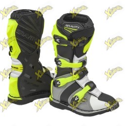 Stivali bambino motocross Forma Gravity Grigio Giallo Fluo