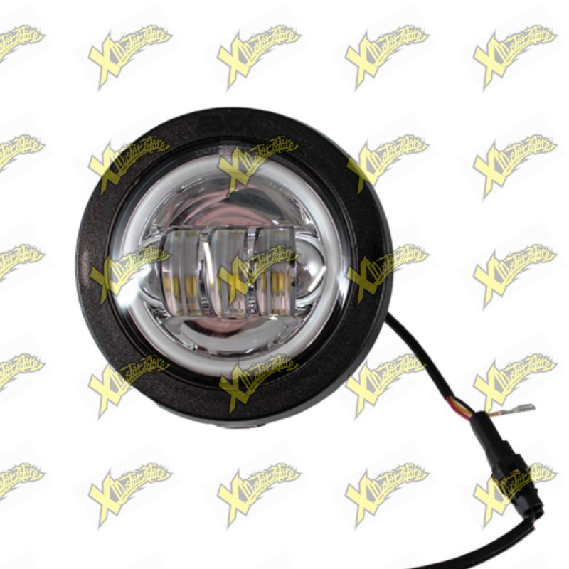 EVOK Iron LED Chrome Front Headlight with Angel Eyes Plug&Play Vespa HP FL 50 125 246472212