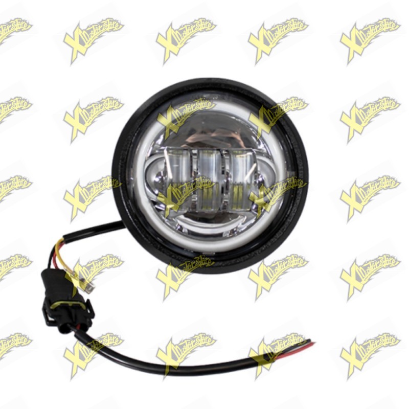 Fanale Anteriore EVOK Iron LED Fondo Cromato con Angel Eyes Vespa 125 Primavera ET3 246472215