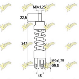 Polini Rear Shock Absorber for Vespa 50 Special / 125 ET3 / PK – 173.0503