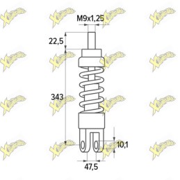 Polini Rear Shock Absorber for Vespa 125 / 150 / 200 PX – 173.0505