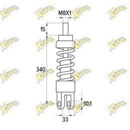 Ammortizzatore Posteriore Polini per Vespa 50 ET2 / LX / ET4 – 173.0523