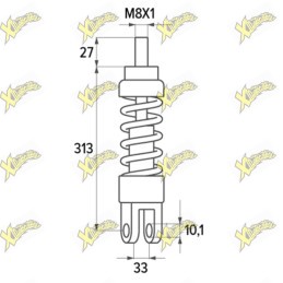 Polini Rear Shock Absorber for Piaggio ZIP (1997-2001) – 173.0541