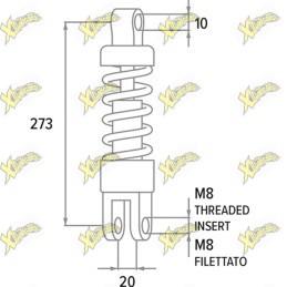Ammortizzatore Posteriore Polini Interasse 273 mm per Minarelli Orizzontale / Verticale – 173.0552