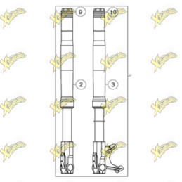 Forcella completa Ohvale GP-7 04.FA.0101.L