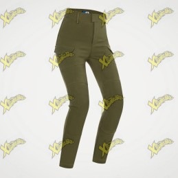 Jeans moto donna PMJ Sidney verde