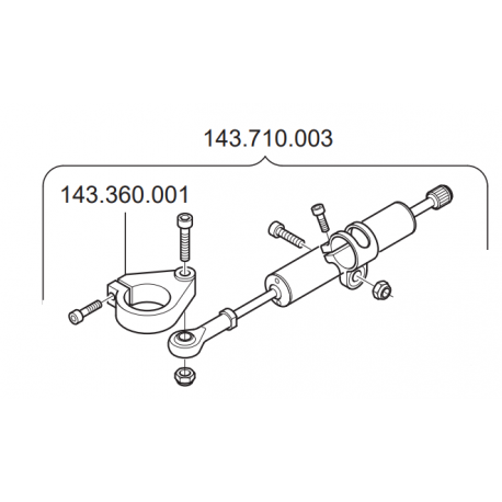 ADJUSTABLE STEERING DAMPER STEEL GP3