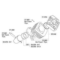 KIT KYMCO SUPER 8 50 2T AIR D.47