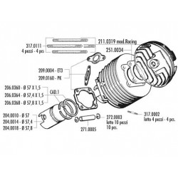 KIT VESPA 125 PRIMAVERA-ET3 D.57 MOD.RACING