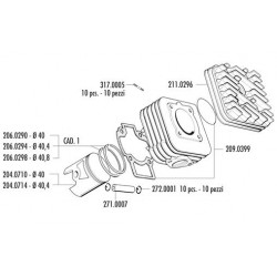 KIT PIAGGIO SFERA-ZIP-FREE-TYPHOON-STORM D.40