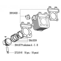 KIT PIAGGIO ZIP 50 4 TEMPI D.49 2 VALVOLE O