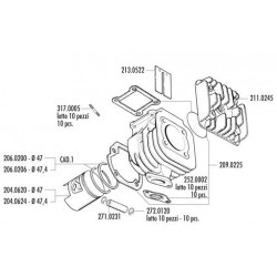 KIT YAMAHA BWS, CRZ, CT-MBK BOOSTER D.47 WITHOUT HEAD