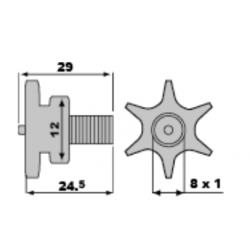 Pignone minimoto M8 Z8 rinforzato